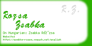 rozsa zsabka business card